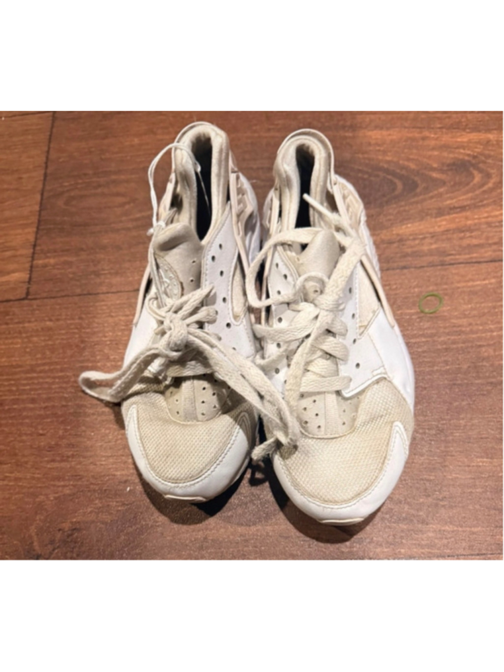 Nike Huarache Girls Sneakers White Beige Size 4.5 Big Girl